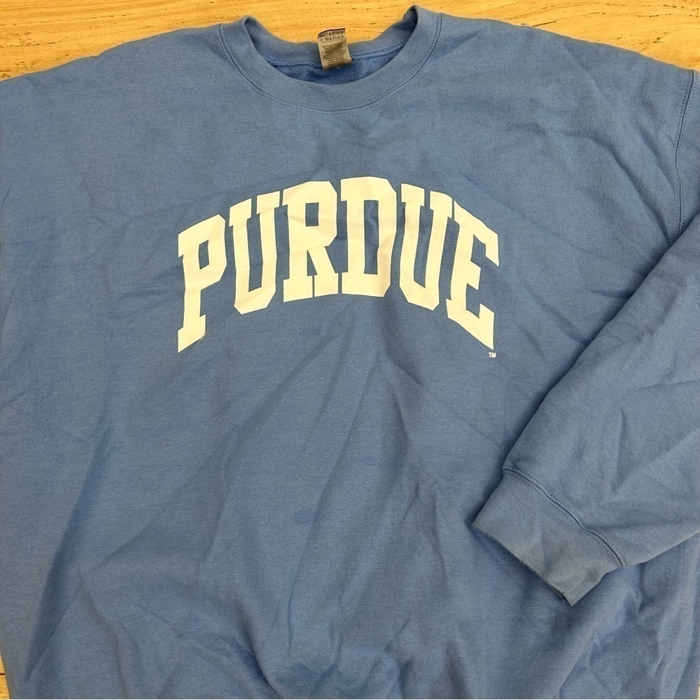 Purdue Arch Crewnecks Blue and White Unisex Size XL - Picture 2 of 3